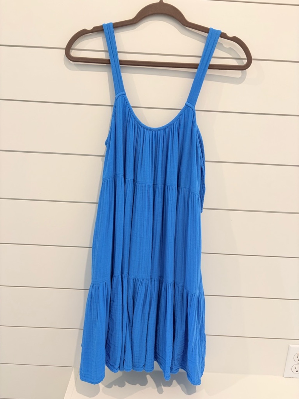 XiRENA Cerulean Blue Gauze Gathered Sundress, Small